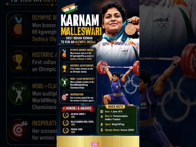 Karnam Malleswari | First Indian Woman to Win an Olympic Medal 🥉🇮🇳 | #Shorts #olympicsmedalist