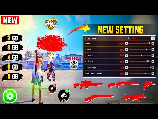 Free Fire Auto Headshot Trick 2026 Sensitivity | 2gb, 4gb, 6gb Ram Headshot Sensitivity Setting