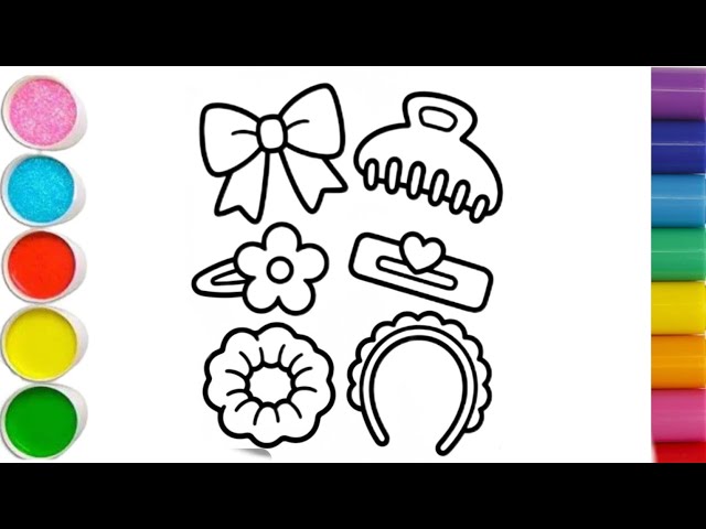 🎀✨ princess  drawing/easy and beautiful accessories drawing, painting and colour for kids #fundraw