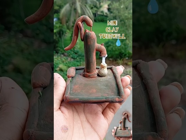 How to Make a Mini Clay Tubewell 💧 | Cute & Easy DIY #shorts #diy @AfriNahiD#foryou