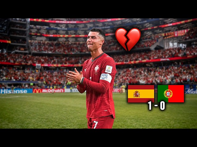لقطات صادمة! كريستيانو رونالدو ينهار بالبكاء بعد خروج البرتغال من كأس العالم أمام إسبانيا 😭💔🇵🇹