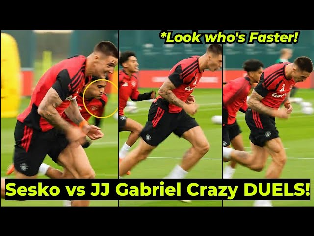 Sesko vs JJ Gabriel SPEED Challenge SHOCKS Carrick & United Fans ahead of Everton,Look what Happened