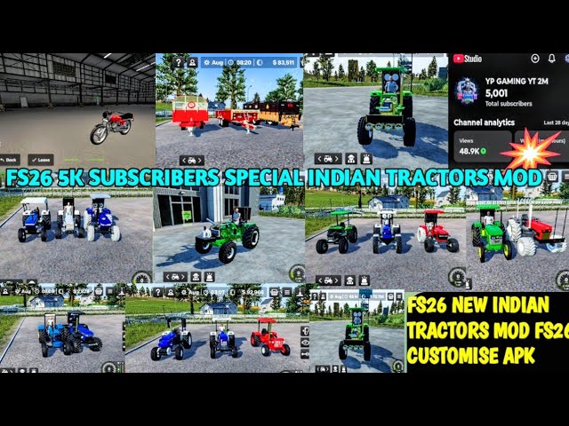fs26 indian tractors mod pack // fs26 customize apk indian tractors // farming simulator 26 mods 
