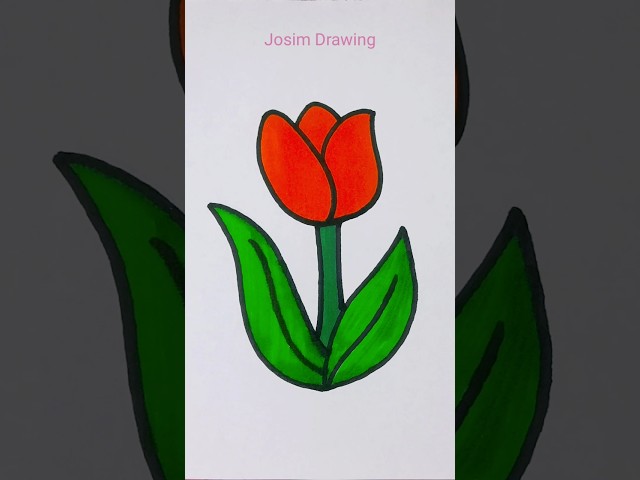 Tulip 🌷 Drawing And Painting Easy