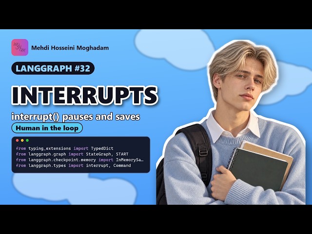 LangGraph #32: Interrupts – pause for a human, then resume #langgraph #aiagents