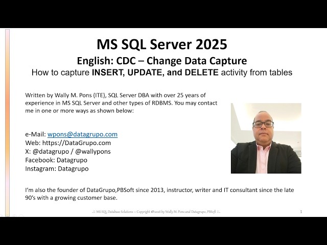 MS SQL Server :: English: CDC - Change Data Capture