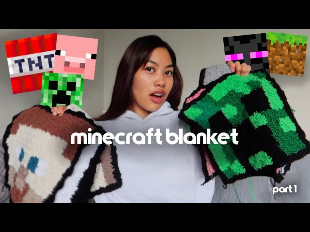 I crocheted a Minecraft blanket for my boyfriend 🐑 (PART 1)