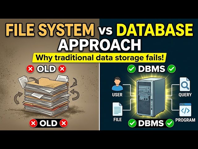 The Database Approach vs File Processing System | DBMS Core Characteristics Explained