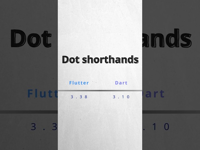 Flutter 3 38 - Dot shorthands #flutter #FlutterinProduction