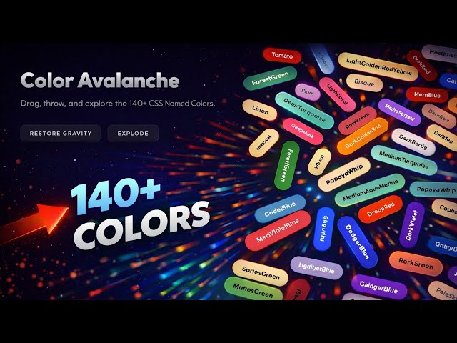 Amazing CSS Color Avalanche Project | HTML CSS Animation🤫