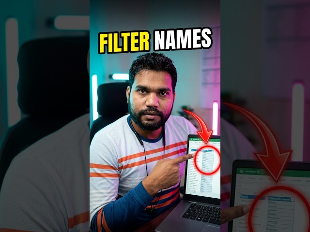 How to Filter Names in Excel Using Formula 🔥 | Excel FILTER Function #shorts  #subscribe #support