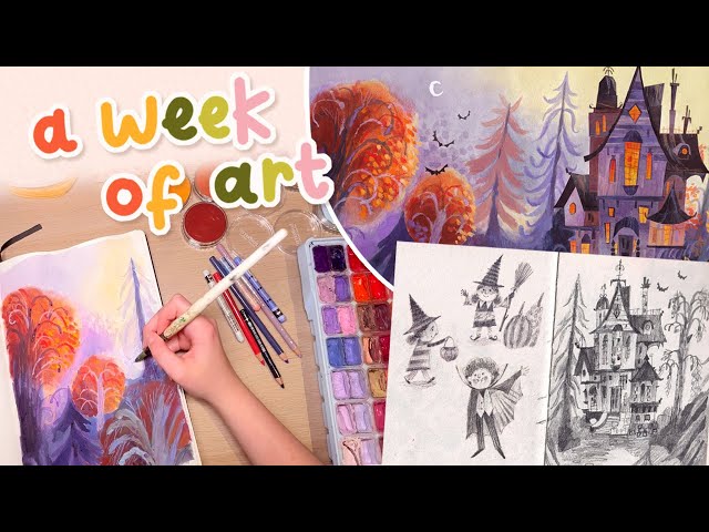A Week of Art | Making my best illustration this year! Book covers, embroidery and more