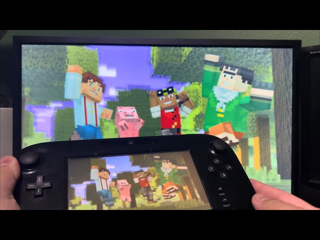 Trying out Wii U game Minecraft Story Mode Complete Adventure on my Wii U console & testing it out