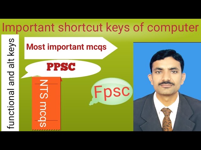 Function of functional and Alt keys and different signs of computer keyboard for  NTS PPSC Fpsc cts