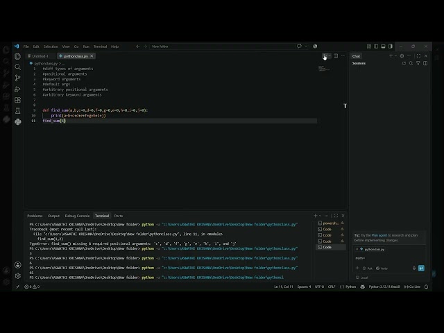 Part 23 || python tutorial|| Arguments