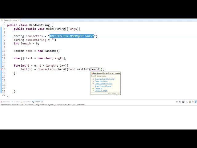 Random String Generator Java