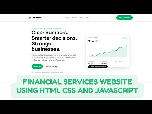 How to Create a Financial Services website using HTML CSS and Javascript | Source code