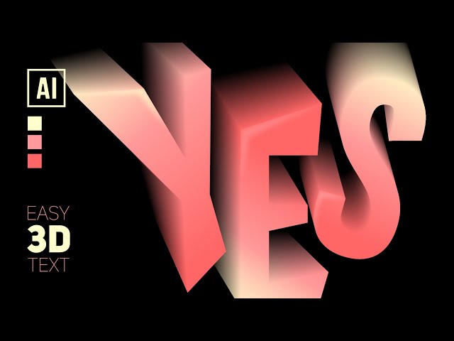 EASY 3D TEXT EFFECT WITH A BLEND TOOL. ADOBE ILLUSTRATOR TUTORIAL + FREE FONT