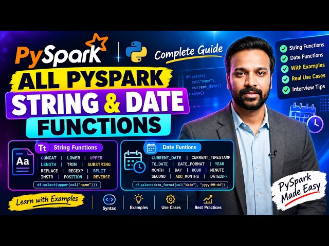 10. PySpark String & Date Functions Explained | Complete Tutorial with Examples