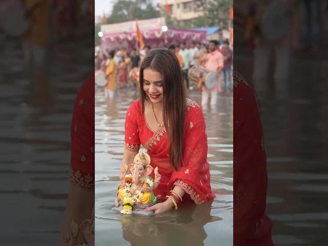 🙏❤️ गणपति बप्पा मोरया…अगले बरस तू जल्दी आ! 🥹🪔 #youtubeshorts #viral #shortsfeed #trending #ganesh