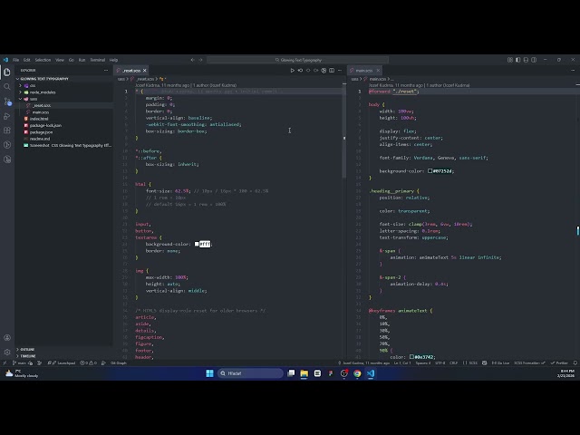 - Project 02 - Text Effect | Code - HTML5 & SASSS - Animation Effect