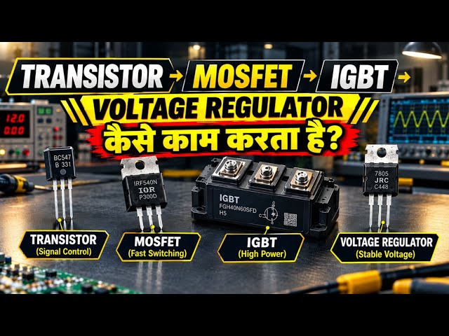 Transistor, MOSFET, IGBT aur Voltage Regulator | Complete Electronics Guide