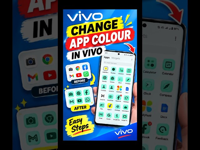 How to Change App Icon Color in Vivo | Vivo Me App Color Change Kaise Kare 😱