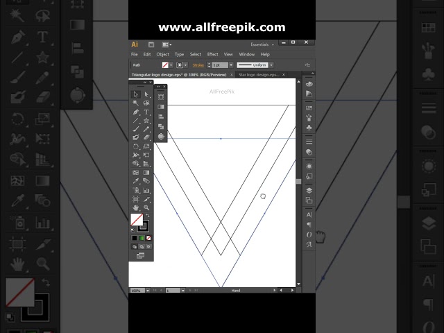 Adobe Illustrator: Easy Triangular Logo Design | #shorts #illustrator