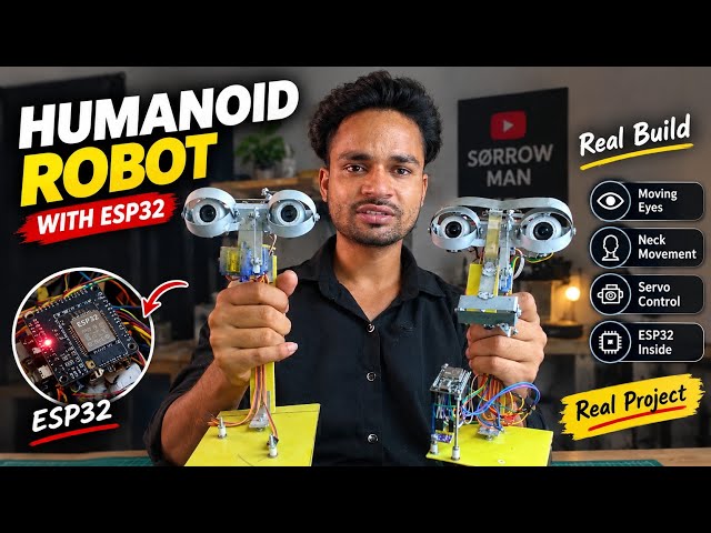 I Built a REAL Humanoid Robot Using ESP32 🤖 | Moving Eyes, Neck & Servo Control