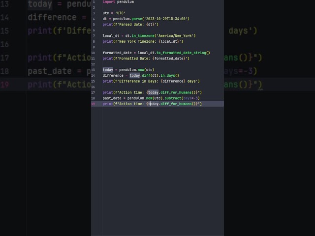 Python Pendulum Tutorial: Master Date & Time Handling Effortlessly! #pythonprogramming #shorts