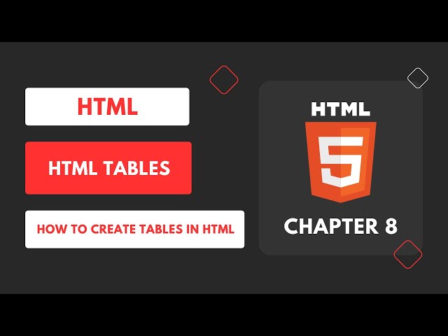HTML Tables | How to Create Tables in HTML