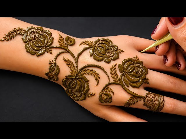 Mehndi Design simple and easy / back hand mehndi design | simple dubai style mehndi design latest