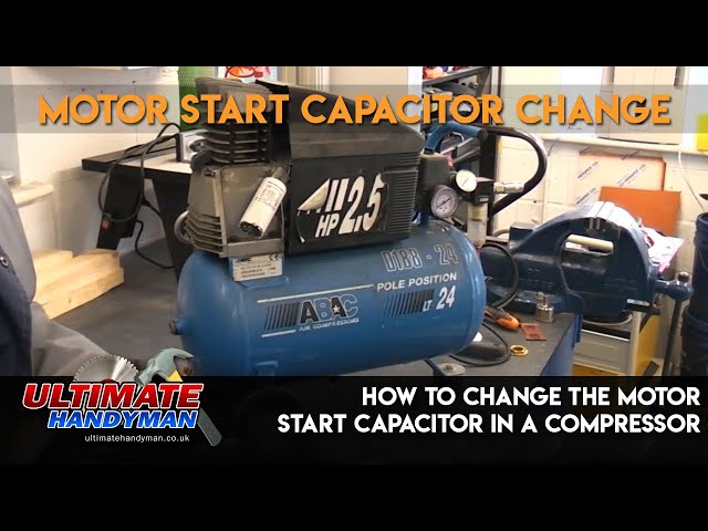 How to change the motor start capacitor in a compressor