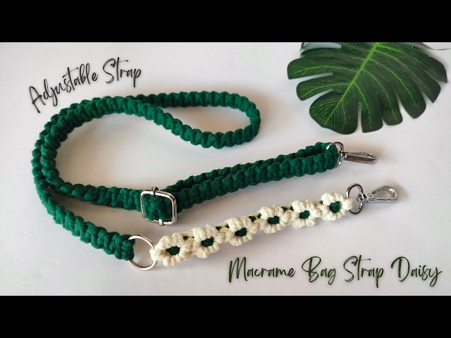 DIY Macrame Bag Strap Daisy | Adjustable Bag Strap Tutorial with Flower Pattern