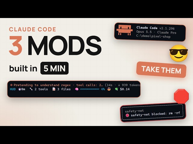 3 Claude Code Mods I Built in 5 Minutes (Take Them)