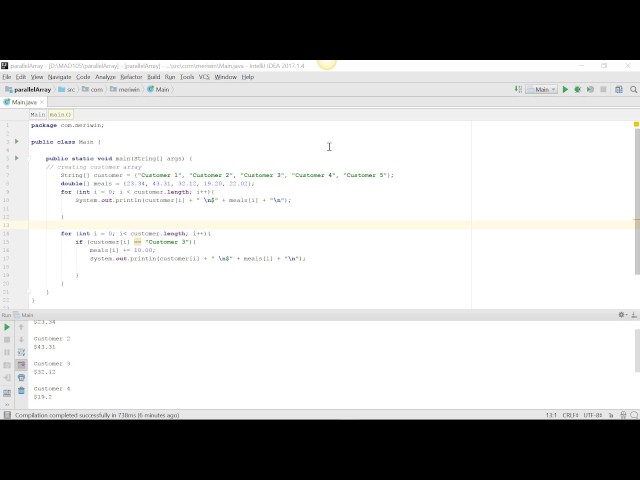 Java Parallel Arrays Sample