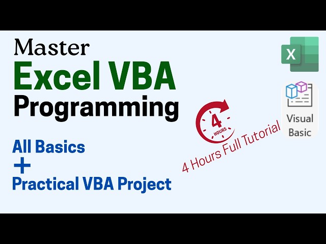 VBA Programming in Excel Full Tutorial | Master VBA in 4 Hours