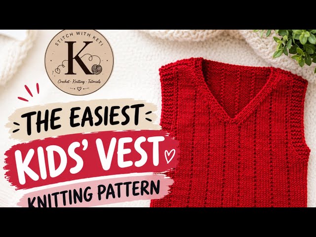 EASIEST KIDS’ VEST | Easy Knitting Tutorial for Beginners