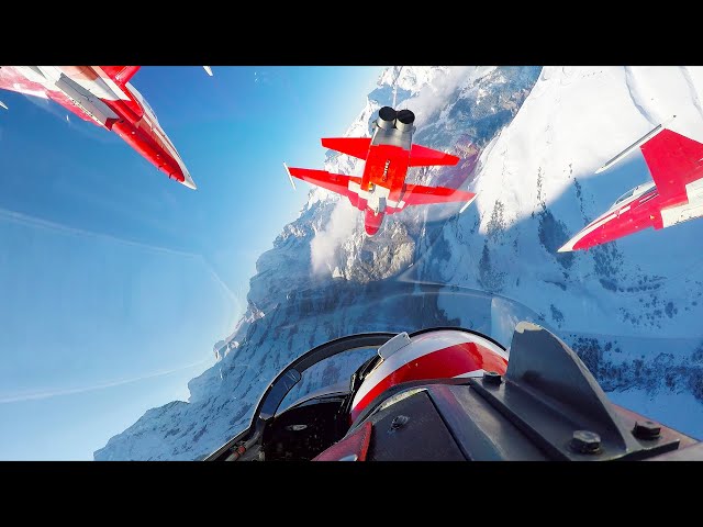 [4K] Flying over the Alps - The Patrouille Suisse Aerobatic Team