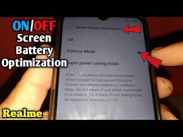 How to turn on or off screen battery optimization on Realme 5