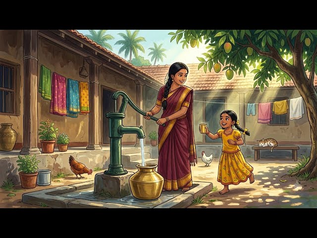 Tamil Nadu Village Life ❤️| Husband Wife & Little Daughter | Traditional Village Life | Ghibli Style
