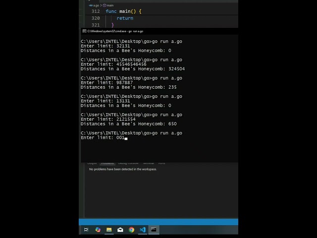 go | Euler project 'Distances in a bee's honeycomb' | CodeLearning