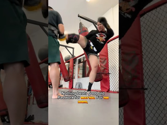 Muay Thai Padwork this month focused on the Right Kick and setups. #MuayThai #Fitness