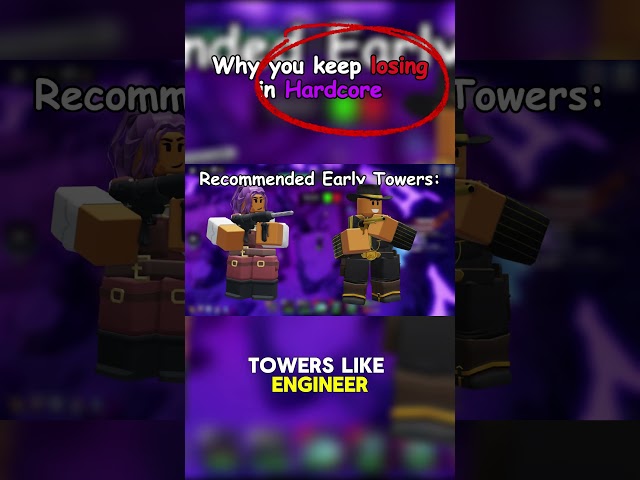 1st Reason Why you Lose Hardcore Stratless!!  #roblox #towerdefensesimulator #gaming #tds