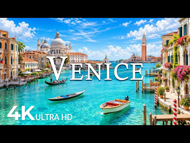 FLYING OVER VENICE (4K UHD) – Soothing Music Along With Beautiful Nature Video - 4K Video ULTRA HD