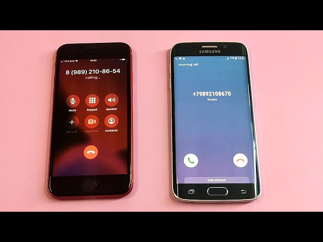 Samsung Galaxy S6 edge vs Apple iPhone 8 incoming call & outgoing calls