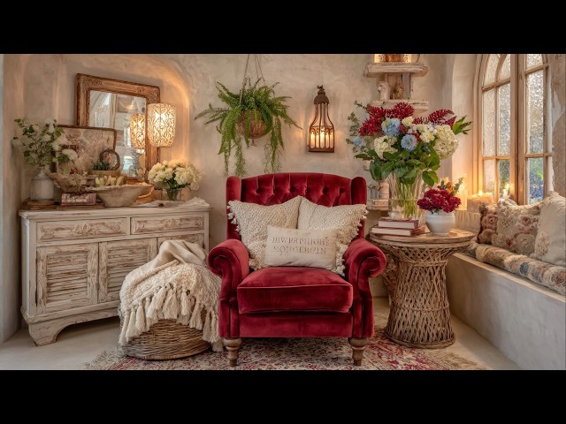 Rustic Small Space Decor: Cozy Shabby Chic Finds, Elegant Earth Tones & Deep Red Accents