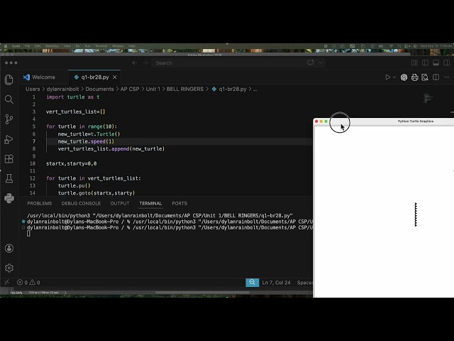 Creating Multiple Turtles with Lists and Loops in Python (AP CSP- BR 28)