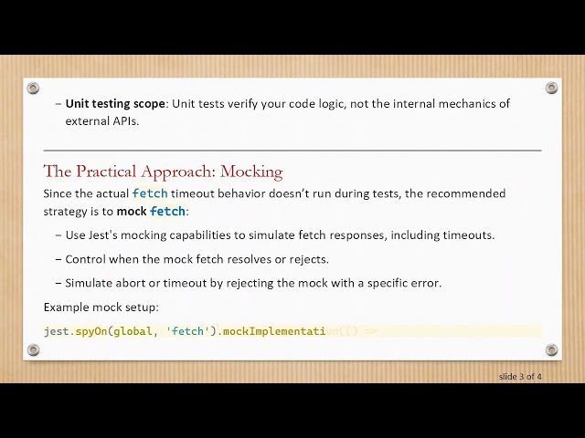 How to Unit Test fetch Timeout Behavior in Jest