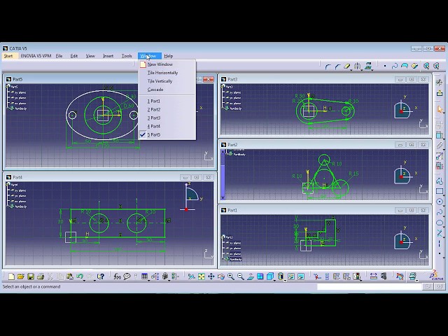 CATIA Training Course Exercises for Beginners - 1 | CATIA Sketcher Exercises